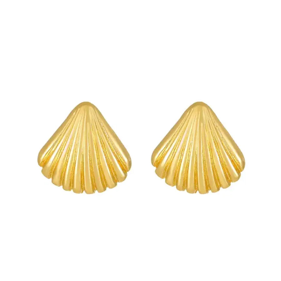 Gold SeaShell Stud Earrings