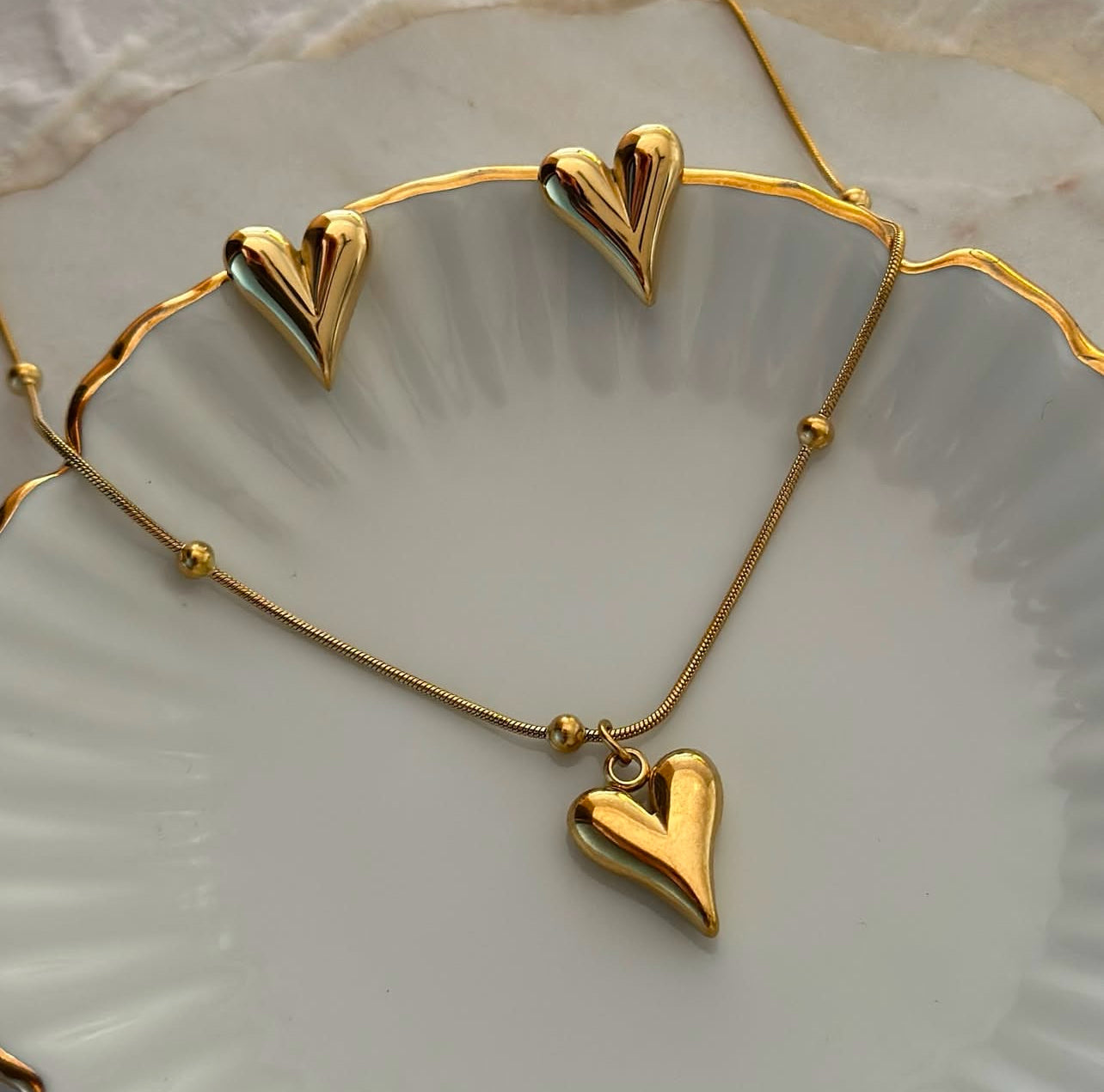 “Golden Heart of Love Necklace”