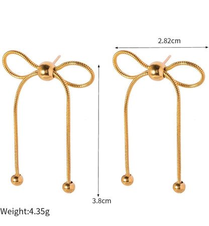 Gold Bow Earrings