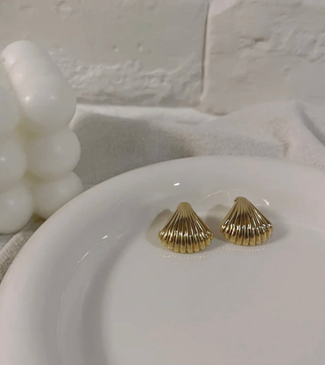 Gold SeaShell Stud Earrings